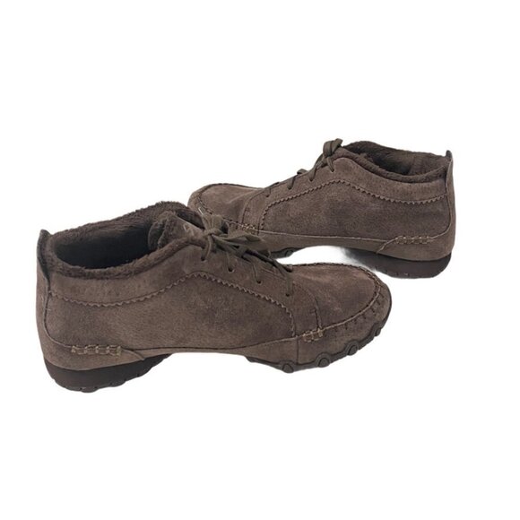 Skechers Brown Suede Bikers Lineage Lace Up Chukka Mocs Booties, Size 6.5 - Picture 3 of 10